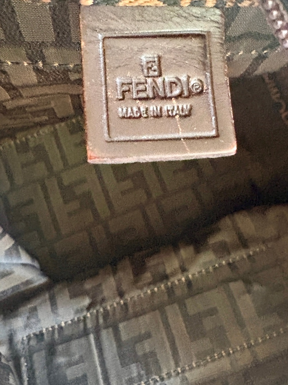 Vintage Fendi Brown Zucca FF Logo Tote Handbag Packable / Foldable - Picture 6 of 12